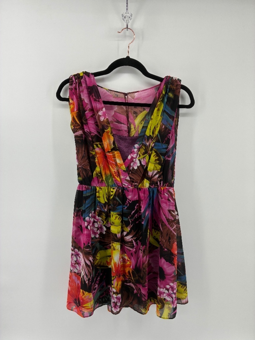 Bianca Nygard Floral Mini Dress in Pink and Yellow